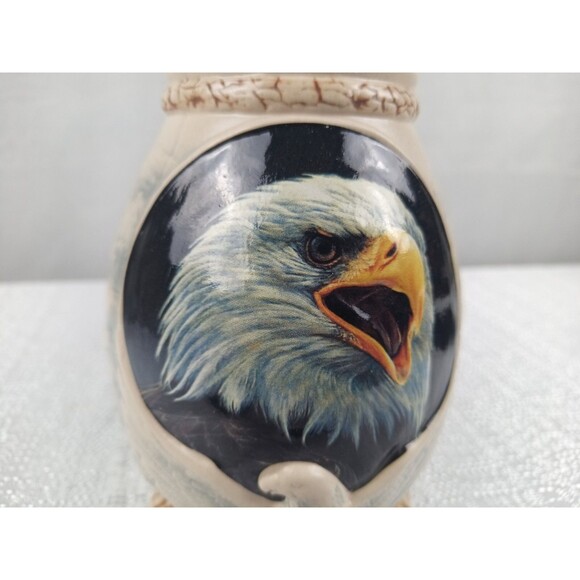 Bald Eagle Stein Woodlands Series In Original Box Forest Artwork With Eagles - Picture 5 of 12